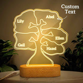 Personalized can be customized with multiple names night light family tree