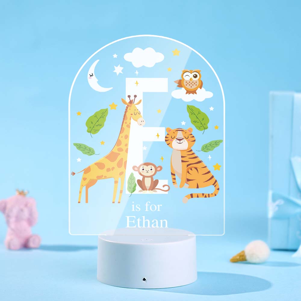 LED colour‑changing base with touch control and remote for personalised engraved acrylic night light, USB powered