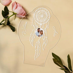 Personalised Dream Catcher Night Light with Custom Name Engraving