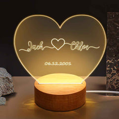 custom night light for his gift name and date engagement gift