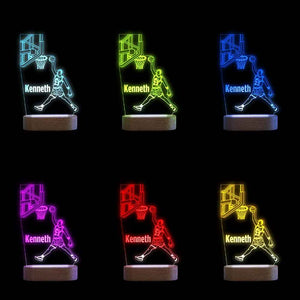 Custom Name Night Light Acrylic Personalized Lamp BASKETBALL Desk Lamp Gift for Boys or Adult