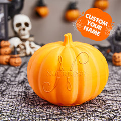 Personalised Halloween Pumpkin Night Light - Custom Name Jack-O-Lantern