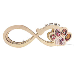 Custom Infinity Dog Paw Photo Light Personalized Engraved Name Wooden Night Light