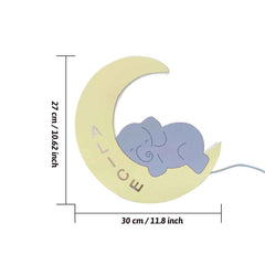 Personalized Name Baby Elephant Wall Light for Kids Room Birthday Gift for Kids