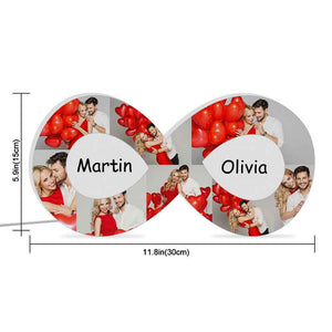 Personalised Collage Photo Lamp Infinity Night Light Romantic Valentine's Day Gift