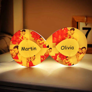 Personalised Collage Photo Lamp Infinity Night Light Romantic Valentine's Day Gift