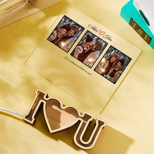 Custom Photo Engraved Night Light Acrylic Plaque LED Love Gifts