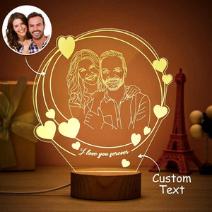 Custom 3D Led Night Lamp Gift for Couple with Photo and Text Custom Romantic Hearth Night Lights