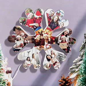 Personalized Photo Collage Wall Light Christmas Snowflake Night Light Best Christmas Gift