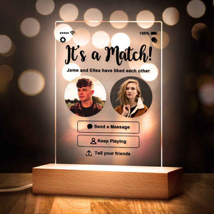 Personalized Perfect Match With Photos Keychain/Plaque/Night Light
