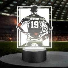 Personalised Football Night Light - Custom Name & Number LED Lamp