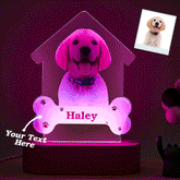 Personalised Photo Engraved Puppy Night Light - Custom Pet Lover Gift Lamp