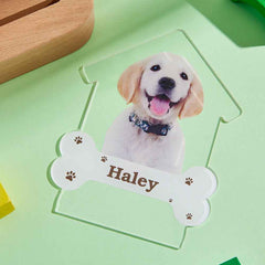Custom Photo Engraved Puppy Night Light Personalized House Acrylic Lamp Gift for Pet Lover