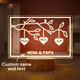 Custom Family Tree LED Night Light Engraved Name 3-8 Deocr Anniversary Gifts
