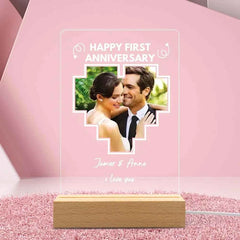 Custom Photo Led Light Anniversary Gift Personalized Photo Lamp Anniversary Gift Custom 3d Led Lamp Acrylic Night Light