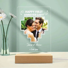 Custom Photo Led Light Anniversary Gift Personalized Photo Lamp Anniversary Gift Custom 3d Led Lamp Acrylic Night Light