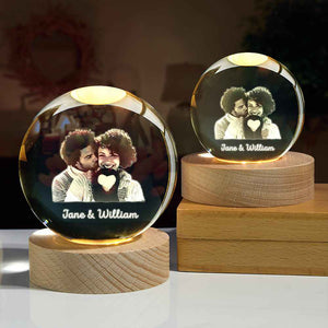 Personalized 2D Photo Crystal Ball Night Light