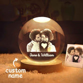 Personalized 2D Photo Crystal Ball Night Light