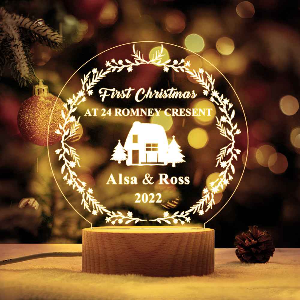 New Home Christmas Lamp Our First Home Christmas Night Light Custom New House Christmas Bauble Decoration Couple Gifts 2022