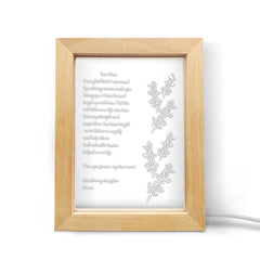 Personalised Hand-Written Letter Night Light with Custom Wooden Frame - Mother's Day Gift