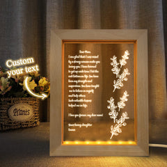 Personalised Hand-Written Letter Night Light with Custom Wooden Frame - Mother's Day Gift