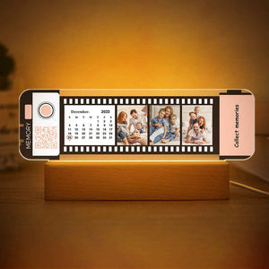 Custom QR code Calendar Acrylic Filmstrip Plaque Night Light Gift for Family Couples