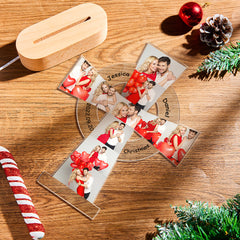 Personalised Custom Photo Engraved Cross Night Light - Acrylic Lamp Gift for Loved Ones