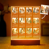 Custom Photo Acrylic Night Light Calendar Design Home Decoration Personalized 12 Pictures Valentine's Day Gift for Lover
