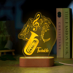Personalised Acrylic Engraved Night Light - Custom 3D Photo & Text Lamp