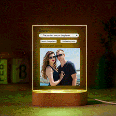 Custom Photo Google Search Colourful LED Night Light - Personalised 3D Acrylic Lamp for Anniversaries & Gifts