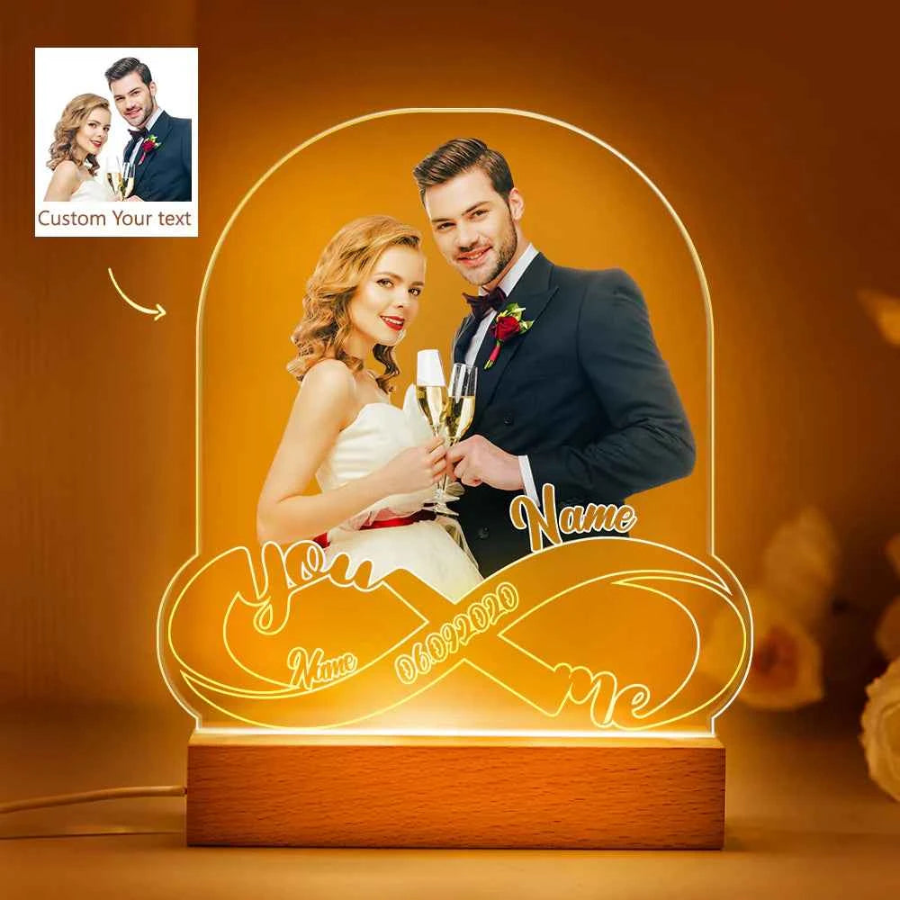 Custom Photo Led Lamp Infinity Symbol Personalized Name Nightlight