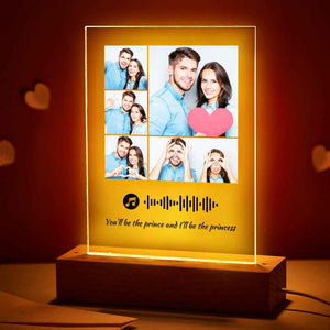 Custom Photo Plaque/Night Light Personalized Music Code Best Gift for Love