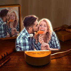 Custom Figure Cut Photo Lamp Personalized Night Lights With Custom Text Gift For Couples On Valentine`s Day