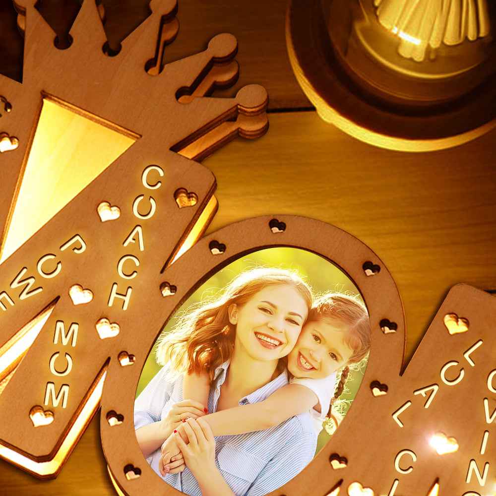Custom Mom Photo Light Personalized Wood LED Name Lamp Decoration Mother's Day Gifts