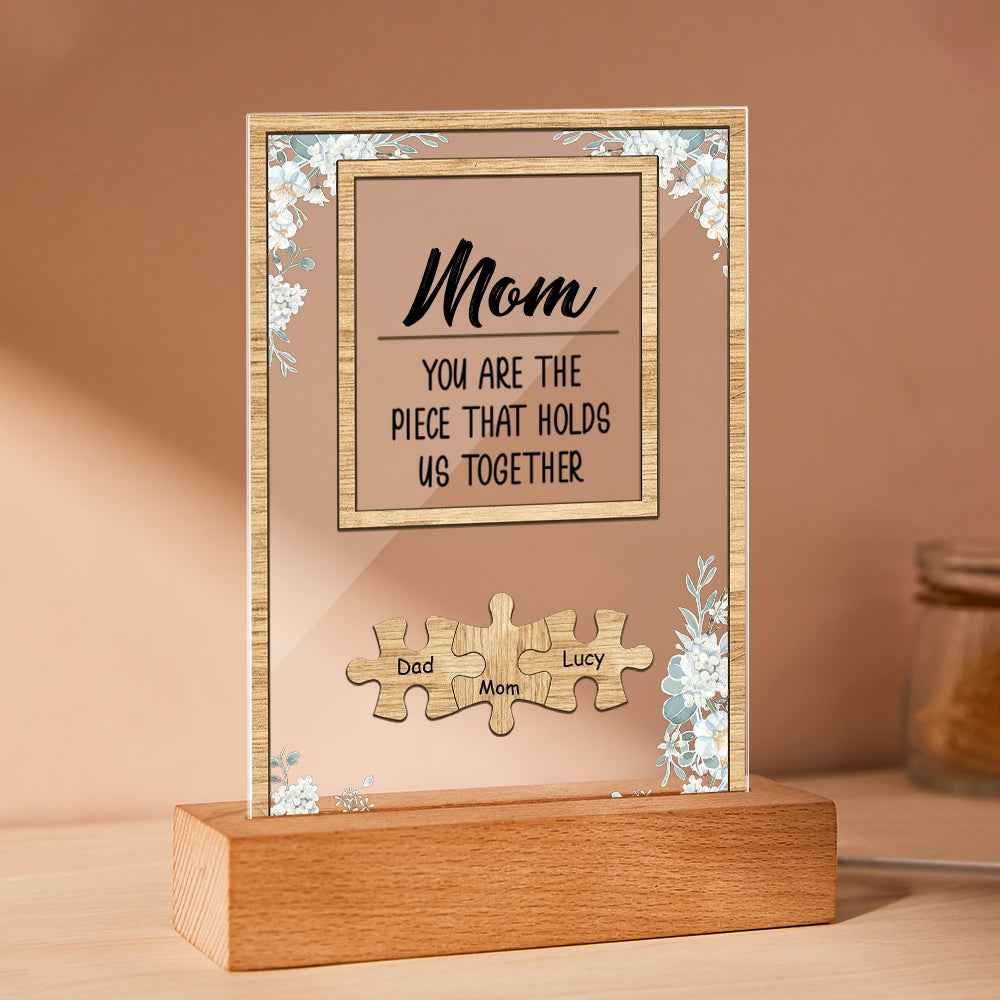Personalized Dad You Are the Piece that Holds Us Together Acrylic Night Light Father's Day Gift for Dad