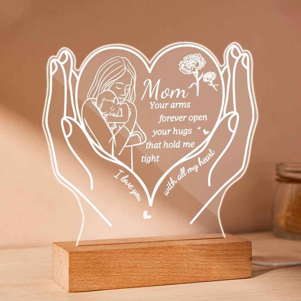Personalized Mom Acrylic Night Light Gift for Mom from Daughter Son