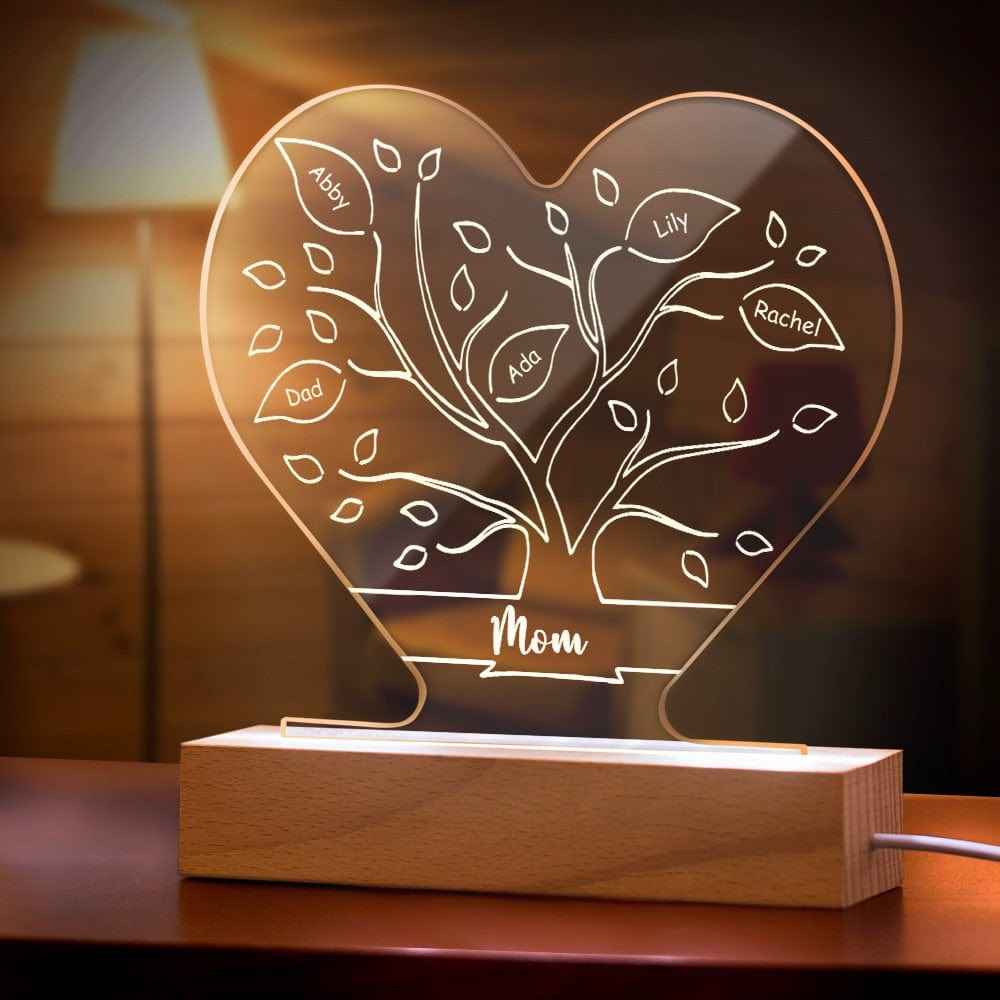 Custom Night Light With Family Tree and Names Gifts for Mom