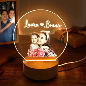 Personalized Photo Night Light with Names Gifts for Mom