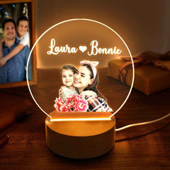 Personalized Photo Night Light with Names Gifts for Mom
