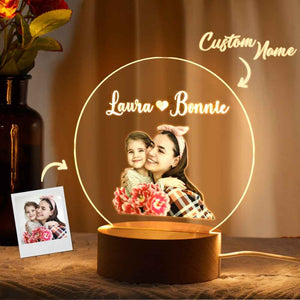 Personalized Photo Night Light with Names Gifts for Mom