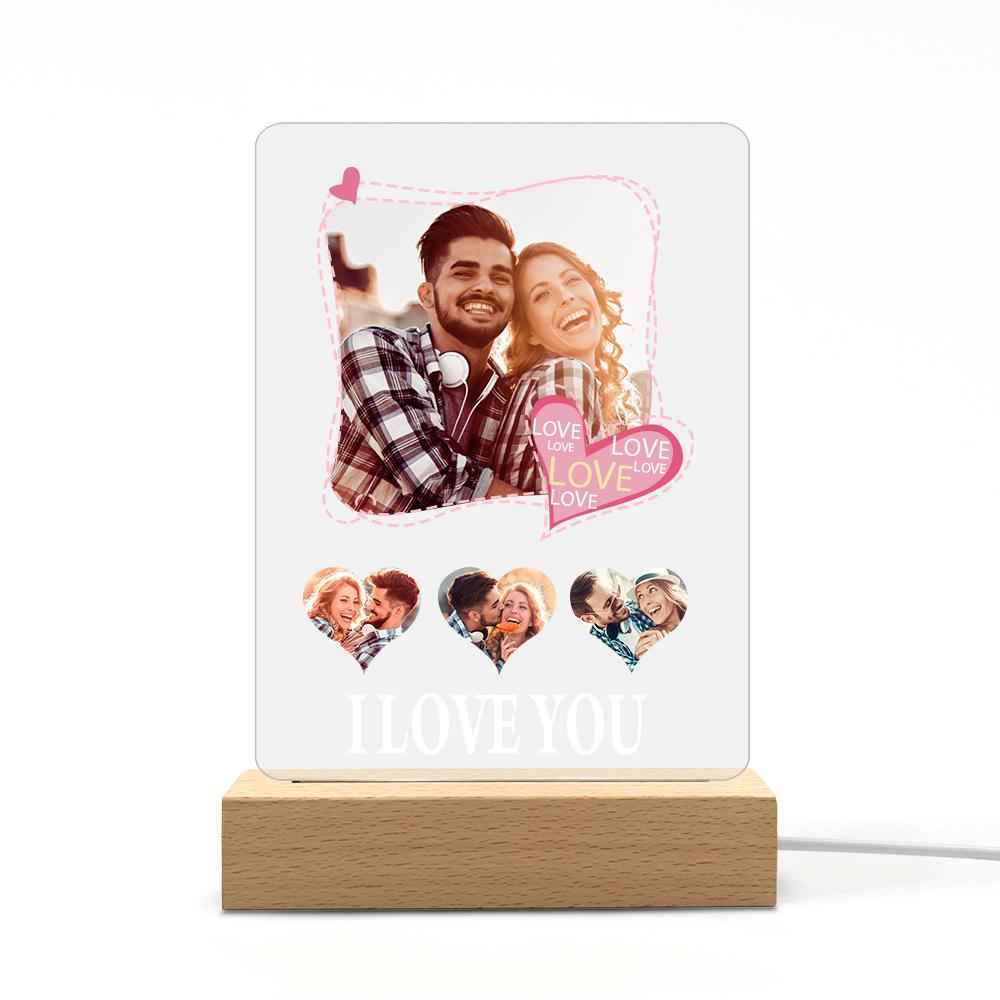 Custom Photo Night Light Engraved Love Lamp for Couple Gift