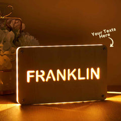 Personalized Wood Night Light With Text Custom Name Lamp For Living Room