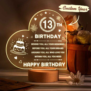 Personalised Night Light Custom Acrylic Lamp Birthday Gifts for Friends or Family