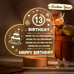 Personalised Night Light Custom Acrylic Lamp Birthday Gifts for Friends or Family