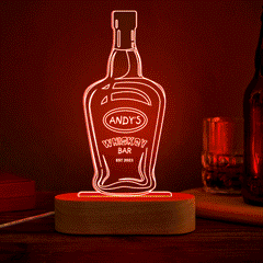 Personalised 7 Colour 3D Acrylic Wine Night Light | Custom Engraved Lamp Gift