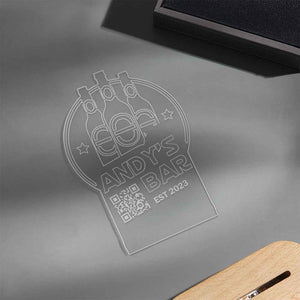 Personalized Qr Code Wine Bottle Night Light 7 Colors Acrylic 3D Lamp Father's Day Gifts