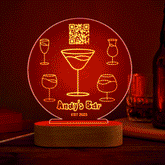 Personalised QR Code Wine Glass Night Light - 7 Colour Acrylic 3D Lamp | Custom Father's Day Gift UK Australia