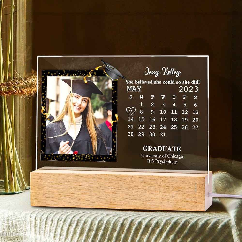 Custom Acrylic Photo Lamp Engraved Night Light Graduation Gifts for Friends