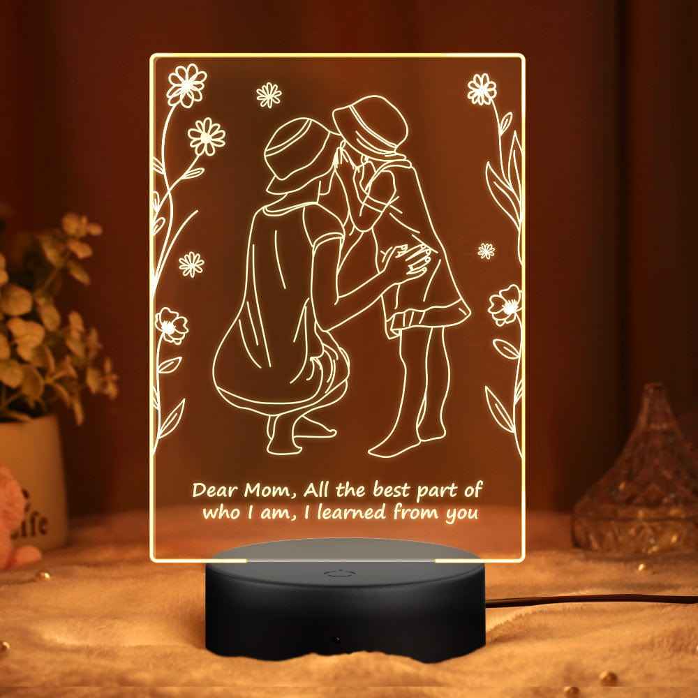 Custom Led Lamp Custom Night Light 7 Colors Gifts for Mom