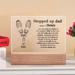 Custom Acrylic Lamp With Names Engraved Night Light Gifts for Step Father